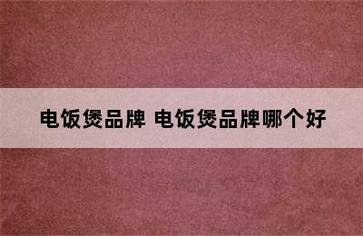 电饭煲品牌 电饭煲品牌哪个好